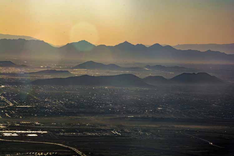 view of the Central Arizona Project (CAP), a series of canals and reservoirs that bring water to Arizona from the Colorado River.